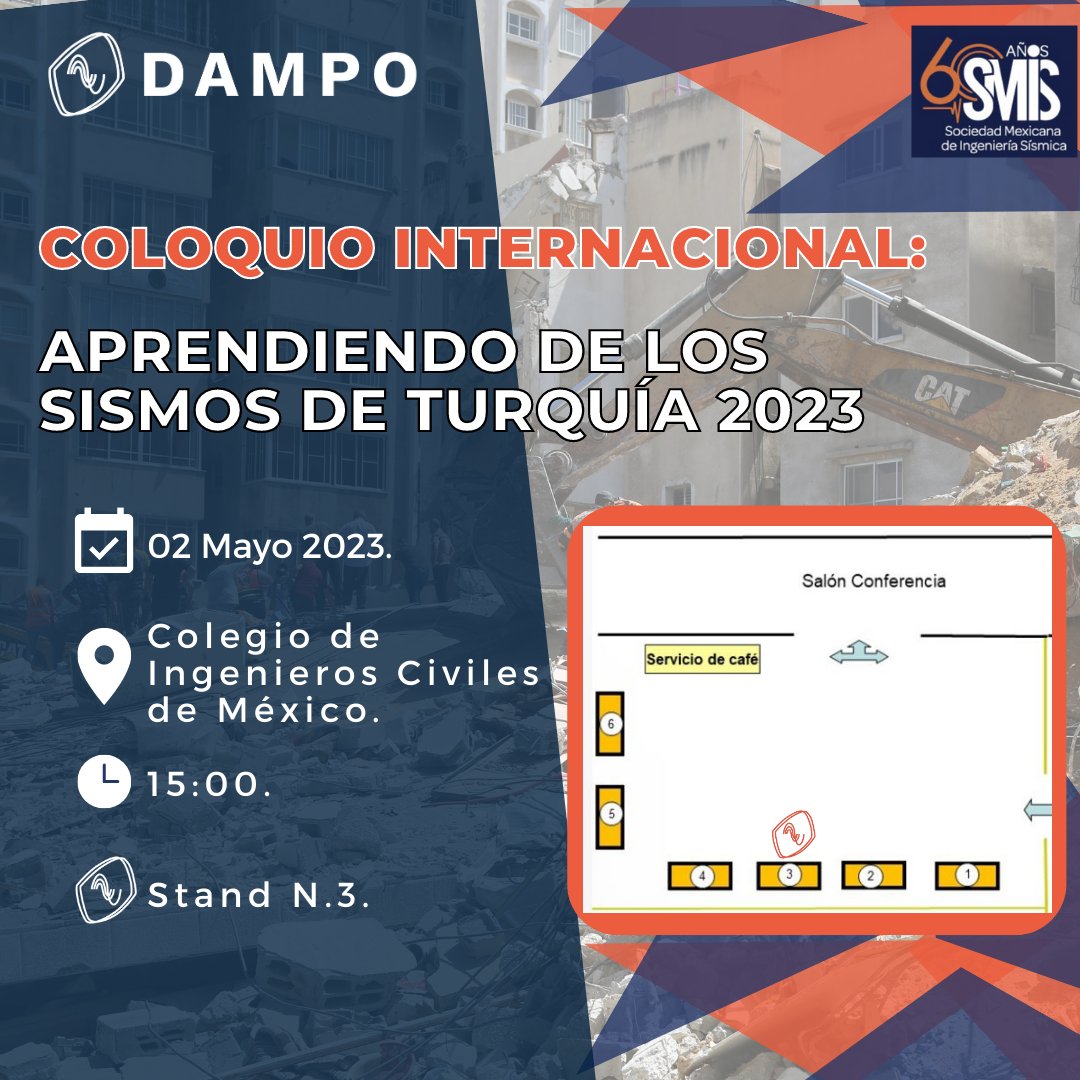 DampoSystems's tweet photo. ➡️La SMIS organiza el evento: “Coloquio internacional: Aprendiendo de los sismos de Turquía 2023”.⬅️

📍Camino Sta. Teresa 187, Parques del Pedregal, Tlalpan, CDMX. 

ℹ️Para más informes: 

https://t.co/uIh3HGNPhy

#smis #estructuras #proteccionsismica #seguridadestructural https://t.co/0t2DXjkabI