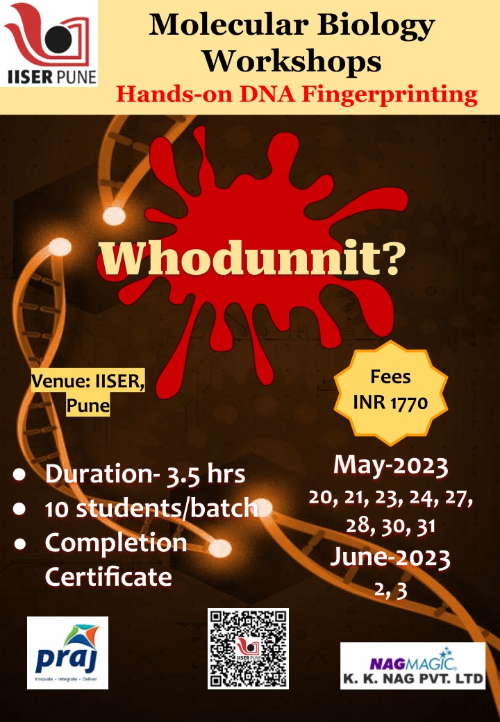 SutirthDey's tweet photo. Registrations open for Hands On Mol Bio Workshops at IISER Pune. These two workshops are aimed mainly at school (IX-XII) and FY/SY college students.
For application and more details:
https://t.co/hXCzAAc9Ak

Kindly consider spreading the word. https://t.co/mFG5BbK9Ei