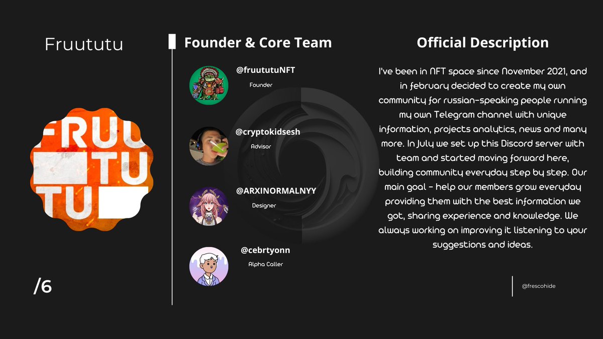 FrescoHide's tweet photo. @FruututuAlpha - A multilingual alpha group I'm in, lots of cool guys who are great to talk to and none of them are too uptight about information. But don't neglect their goodness.
@cebrtyonn  is just a market visionary, keep an eye on him.

/6 https://t.co/pogDQruJkR