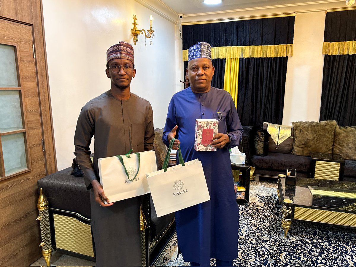 KAWUDI (@kawudiperfumes) on Twitter photo Kawudi had the honor to pay a visit to the Vice President-elect of Nigeria ๐ณ๐ฌ His Excellency Dr Kashim Shettima. <a href="/KashimSM/">Kashim Shettima</a>
We were delighted at the warm welcome and support that His Excellency gave a promising young talent like Kawudi.
A Nigerian souvenir to the world: Kawudi! Kawudi had the honor to pay a visit to the Vice President-elect of Nigeria ๐ณ๐ฌ His Excellency Dr Kashim Shettima. <a href="/KashimSM/">Kashim Shettima</a>
We were delighted at the warm welcome and support that His Excellency gave a promising young talent like Kawudi.
A Nigerian souvenir to the world: Kawudi!