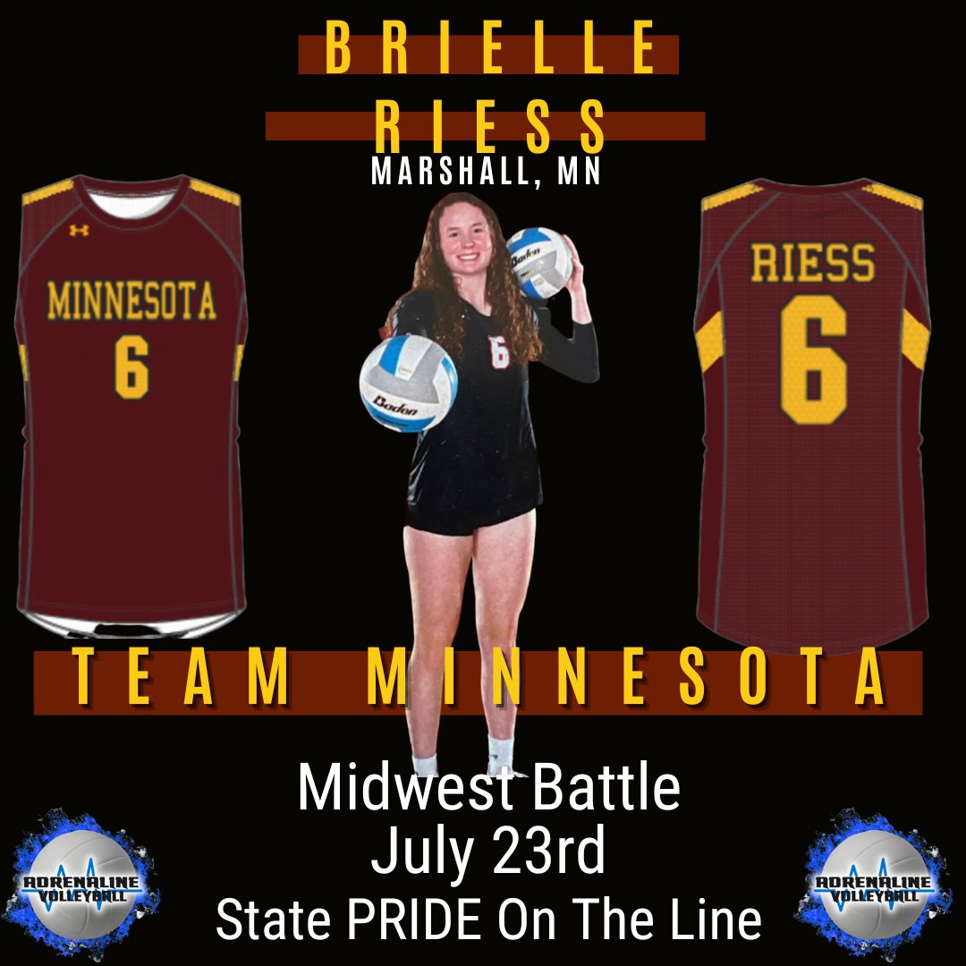 2x State Champ from <a href="/BrielleRiess/">Brielle Riess</a> <a href="/MSUMDragons/">MSUM Dragons</a> verbal will join #TeamMinnesota for the #MidwestBattle then will try to help her <a href="/MHSTIGERVOLLEY1/">MHS TIGER VOLLEYBALL</a> squad defend their title in #SummerSlam6