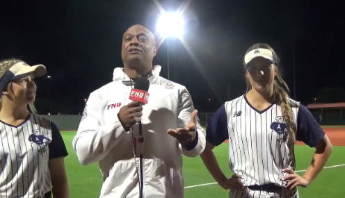 FridayNghtGlory's tweet photo. Video Kenny Matthews talks to Allen Pitcher Morgan Wright and 2B Harper Garrett after the Eagles' 2-1 Game 1 Bi-District Win over Lewisville https://t.co/FzuKnEnZmQ #txhssoftball #FNGsports @SluggingEagles https://t.co/nQmrUAALMn