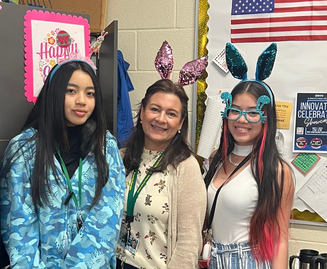 PosgarESOL's tweet photo. Just found these pics wearing our bunny ears and ready for Easter break in early April! https://t.co/vmwOMPJ23E