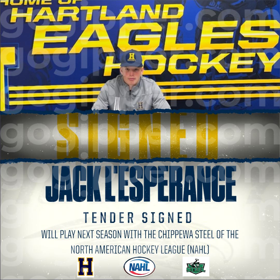 Congrats to 3-Year D/F Jack L'Esperance for signing his tender to play next season for the <a href="/ChippewaSteel/">Chippewa Steel Hockey</a> in the <a href="/NAHLHockey/">NAHL</a>  !!!