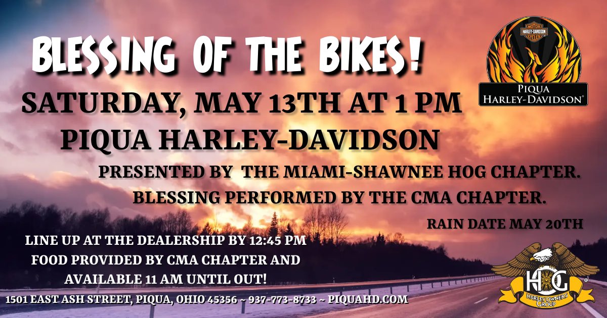 PiquaHD's tweet photo. Bike blessing May 13th! https://t.co/qg6Ew89YUN
