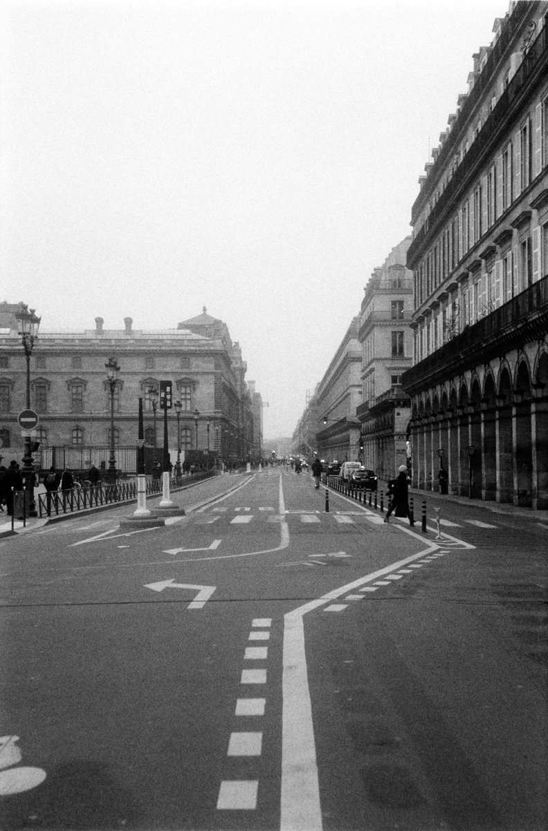 Early shot of Louvre-Rivoli in Paris #paris #streetphotography #architecture #lines #france #jupiterlens #filmphotography #expiredfilm #paris #35mm #35mmphotography #analog #vintagecamera #vintagecanon #argentique #ilford #lforddelta400 #bnw #ishootfilm #staybrokeshootfilm #bu...