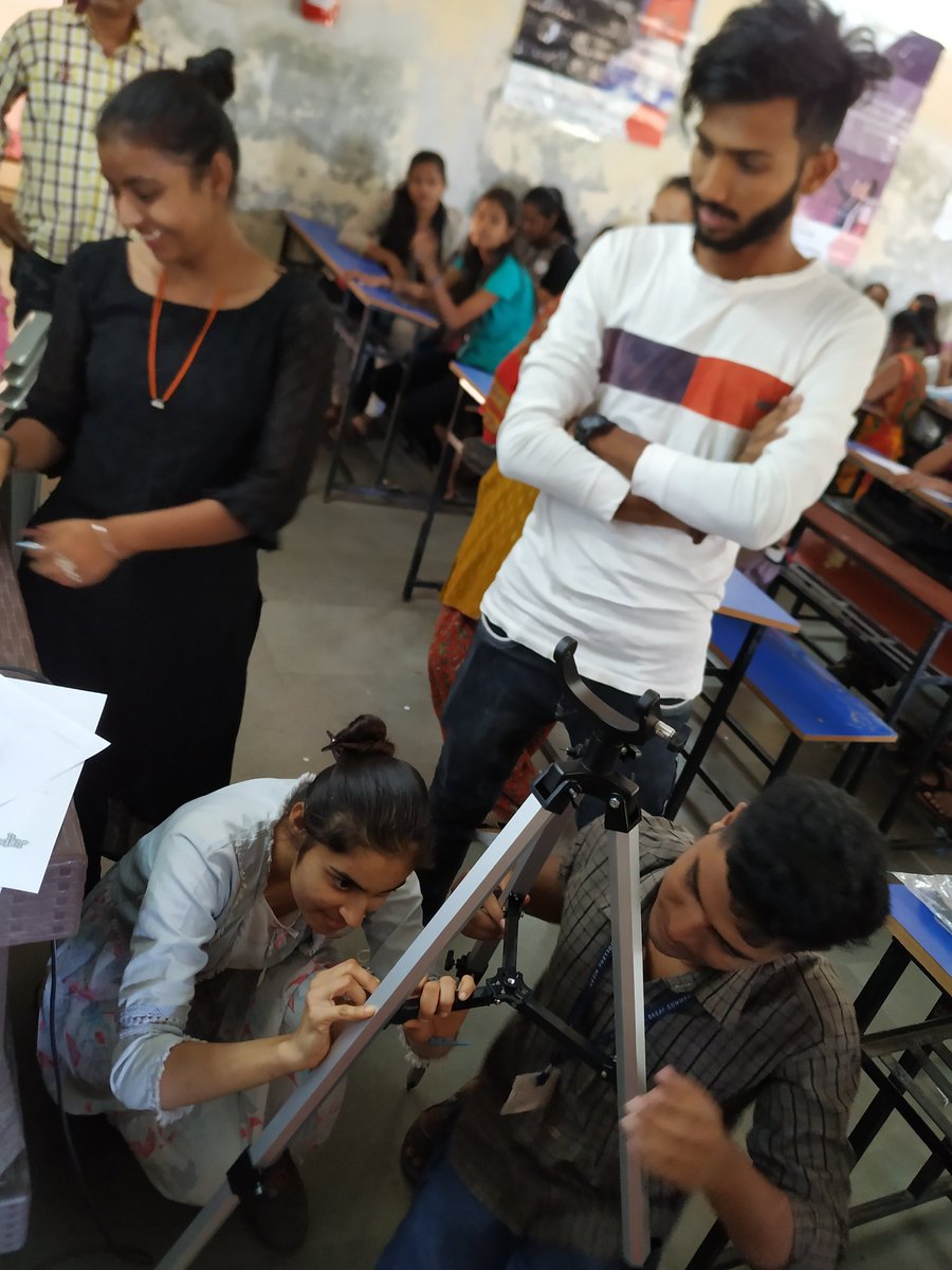 RajStembotix's tweet photo. Innovation Club prabodh level training Day 2 at Shri S.G. Patel Arts &amp; Shri P.K.  Desai Commerce College  Nizar, Tapi  students  with aim to proudly say "I Am An Innovator".  #Robotics #telescope #STEMeducation
@PMOIndia @CMOGuj @InnoClubCHE @STEMbotix https://t.co/zowetVPxhY