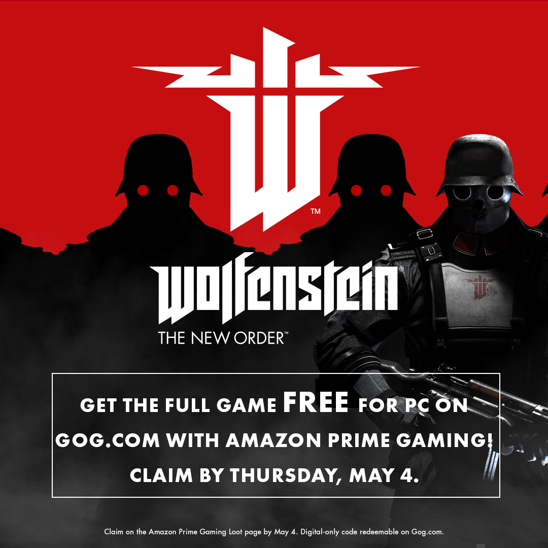.@PrimeGaming members, there's less than 1 week left to get Wolfenstein: The New Order FREE for PC on @GOGcom! Head to the Prime Gaming Loot page and claim yours today!