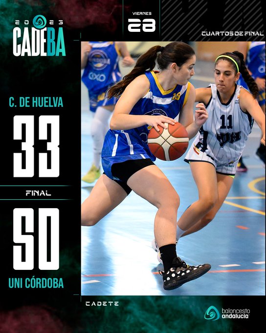 CiudadDeHuelva's tweet photo. 🚫💥 No ha podido ser...
Nuestras chicas 🏀👧 caen en cuartos de final 🏆 del #CADEBACF2023 🏀 ante UNI CÓRDOBA 🙌.
Enhorabuena 👏 por una temporada 🎉 impresionante 💪.
#CanteraCDH #BaloncestoFemenino #Admiración 🤩 https://t.co/tWn48BkDEO