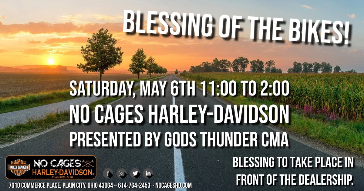 Stop out the 6th and join us for the Blessing of the Bikes!