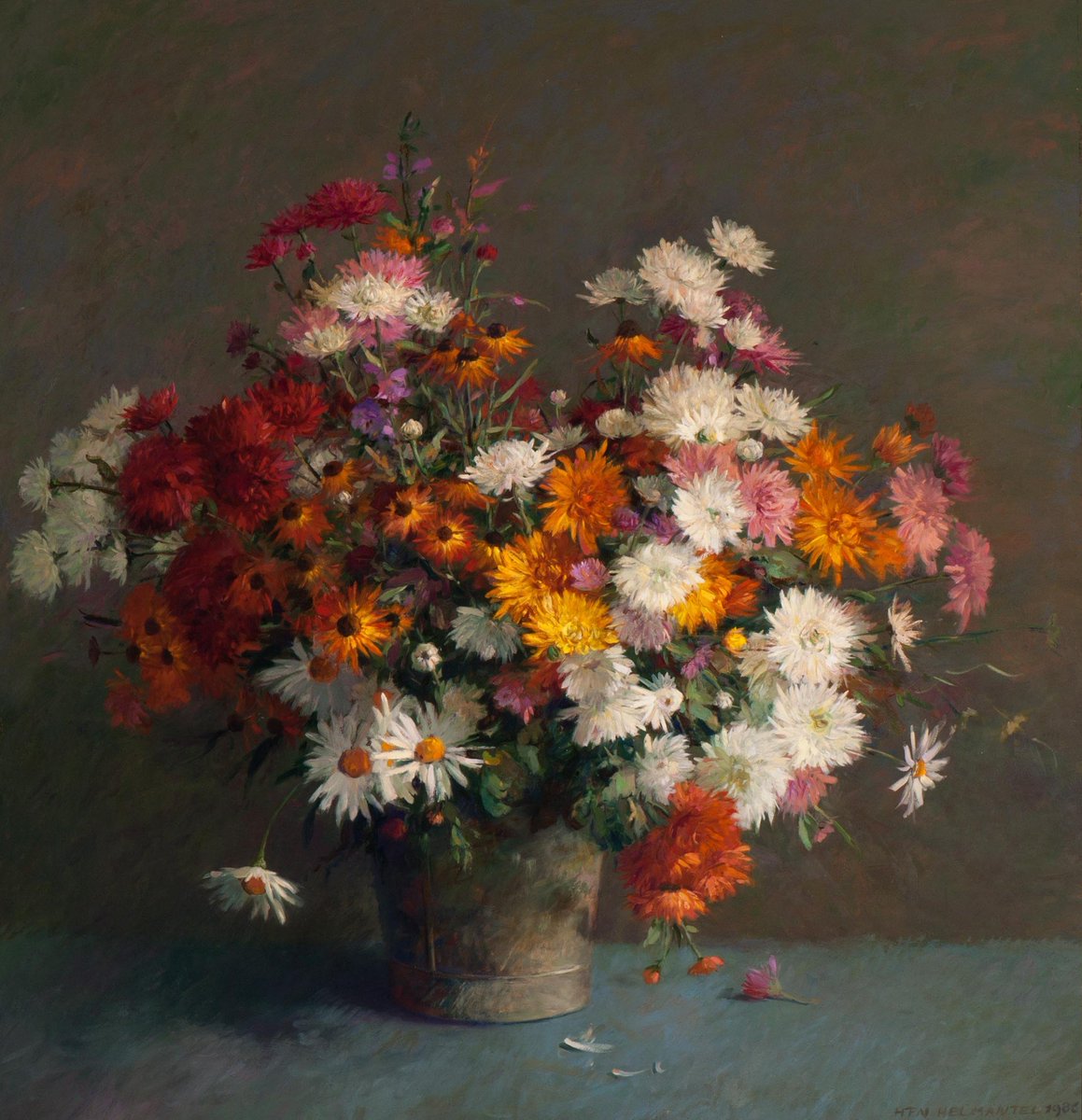 Abundance of Flowers
Oil on board
Henk Helmantel.   #dutchartist