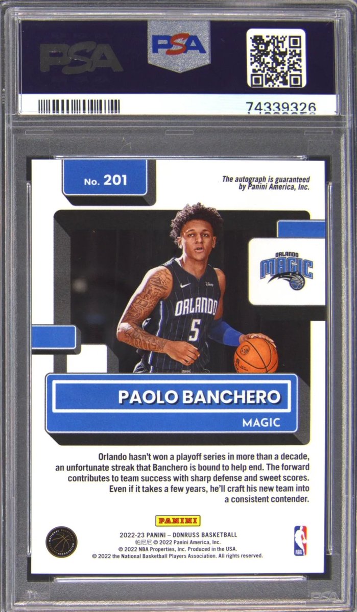 Vctor14035257's tweet photo. @cardboardbst 2022 Paolo Banchero Red Holo Laser 33/49 Auto #201 PSA 9. It's in my eBay Vault so I can't take a live picture. $950 OBO. https://t.co/reHknBE4hj