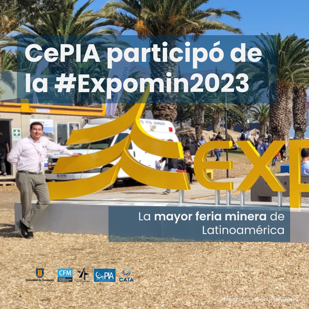 astroudec's tweet photo. 📸 ¡Revisa algunas de las capturas sobre la participación del CePIA en #Expomin2023!
#AstroUdeC #UdeC #CePIA #Hibring #TransferenciaTecnológica https://t.co/ovoQMeeuqm