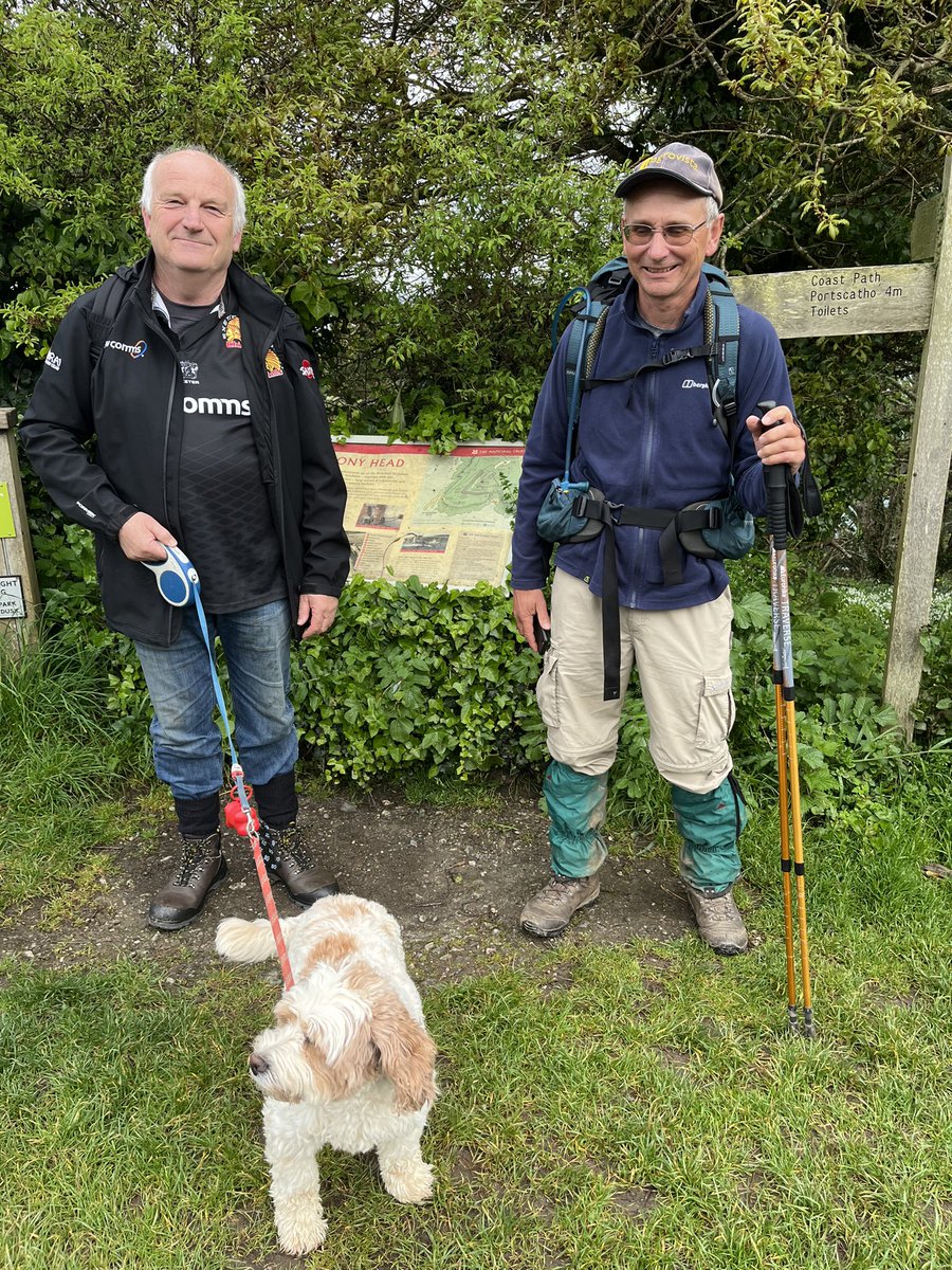 roselandkennels's tweet photo. Stiff walk with @MarkPope5 today on his SW Coast Walk in aid of MND, we covered from St Antony Head to Portloe before a little rehydration in the pub 😂

https://t.co/st0qIWAAV3 https://t.co/lhgNGQpkly