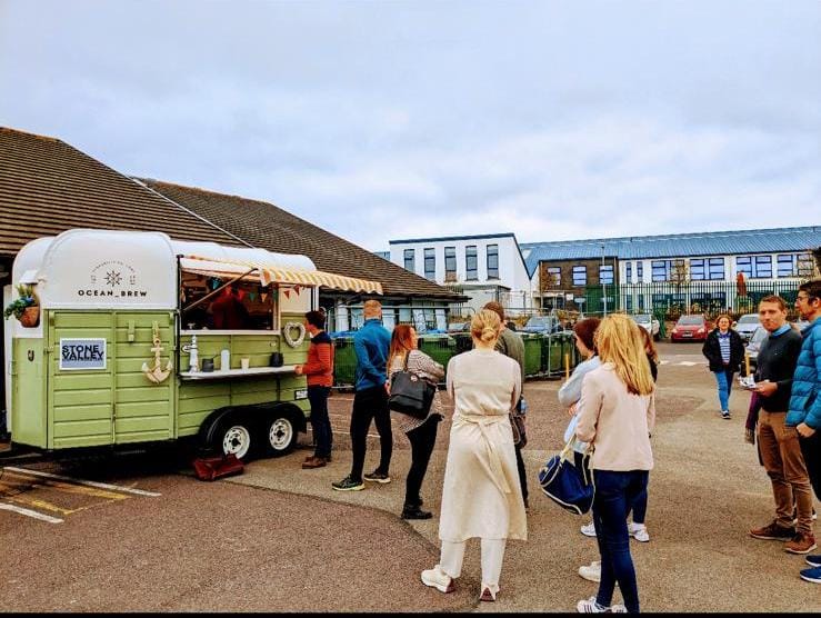 KinsaleComSch's tweet photo. Today @KinsaleComSch we celebrated National Workplace Health and Wellbeing Day. All staff were treated to a ☕️ and our @mycaninecompani 🐕 Elena was keeping us active and happy as usual!  @WellbeingDayIRL #WorkWell23  Smiles all around in Kinsale 😃 https://t.co/crD27vl9Os