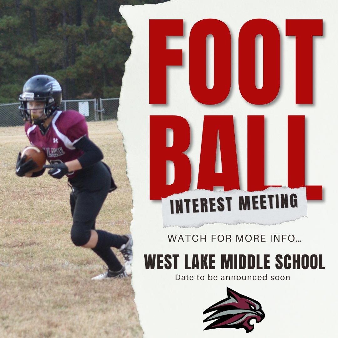 Rising 7th and 8th graders - There will be an interest meeting for anyone wanting to tryout for Football ’23-’24 school year at WLMS.
