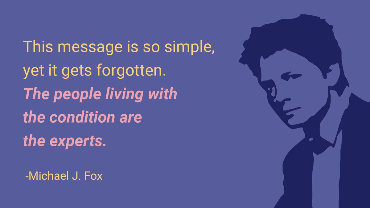 cshealthapp's tweet photo. "This message is so simple, yet it gets forgotten. The people living with the condition are the experts." -Michael J. Fox https://t.co/hM6MH5LEhe