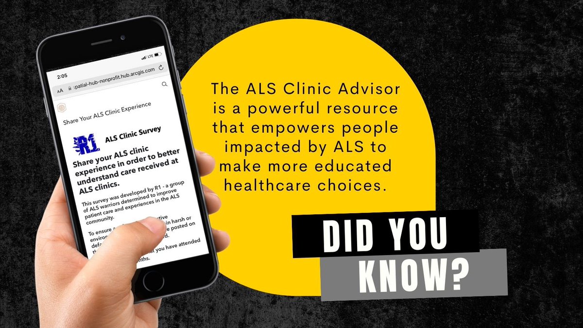 R1_Crew's tweet photo. This incredible resource is over 400 responses strong! Your insight can help the ALS Clinic Advisor become a powerful tool in the ALS toolkit. 

To learn more, or add your insights please visit https://t.co/ii1JbPiLG5 https://t.co/mjrv5ndena