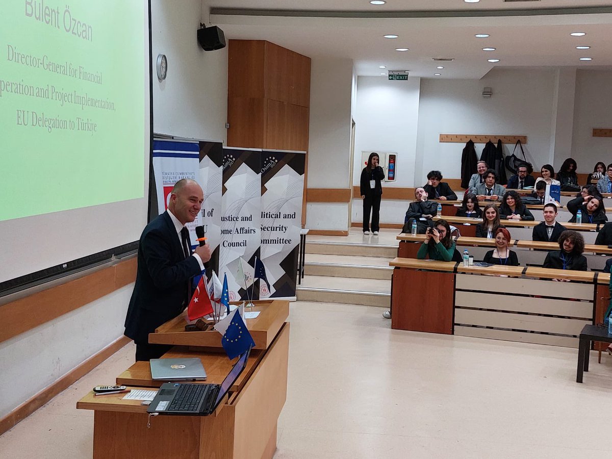ABBaskanligi's tweet image. At #EUROsimA2023 Simulation Opening Ceremony, by @METU_ODTU Foreign Policy &amp;amp; IR Society @odtudpuit, Director-General for Financial Cooperation and Project Implementation Bülent Özcan delivered a speech on 🇹🇷🇪🇺relations &amp;amp; future of the 🇪🇺#EUCS #9MayEuropeDay @EUROsimA
