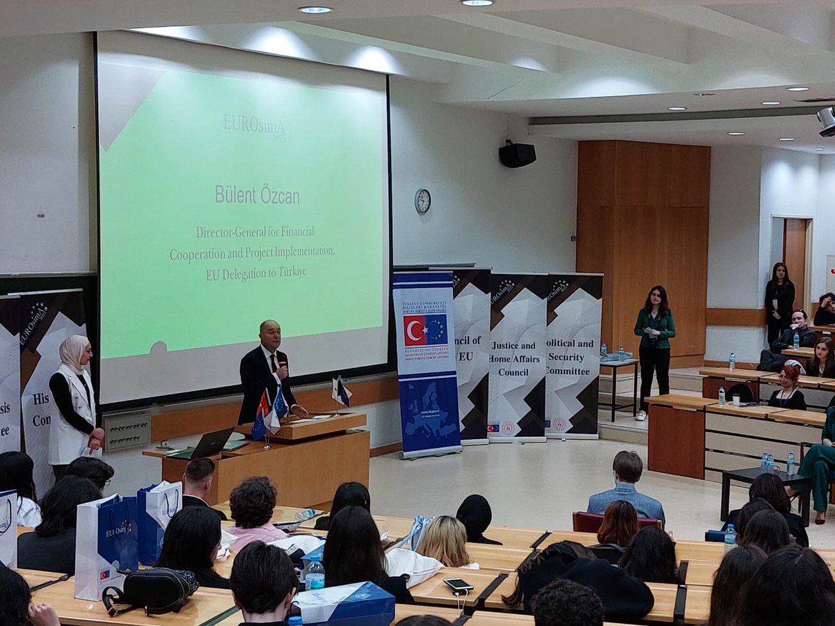 ABBaskanligi's tweet image. At #EUROsimA2023 Simulation Opening Ceremony, by @METU_ODTU Foreign Policy &amp;amp; IR Society @odtudpuit, Director-General for Financial Cooperation and Project Implementation Bülent Özcan delivered a speech on 🇹🇷🇪🇺relations &amp;amp; future of the 🇪🇺#EUCS #9MayEuropeDay @EUROsimA