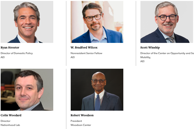 ShawnFremstad's tweet photo. Trying to reign in my kneejerk gender ideology takes, but this upcoming 16-dude-strong Power Manel at AEI on "the social breakdown" is just too must to resist! Sadly, includes 1 lady &amp; a man named Leslie. Even dinosaurs have to bow to wokeness, I guess. https://t.co/kgZHX2dvPs https://t.co/ixcjy5vqjC