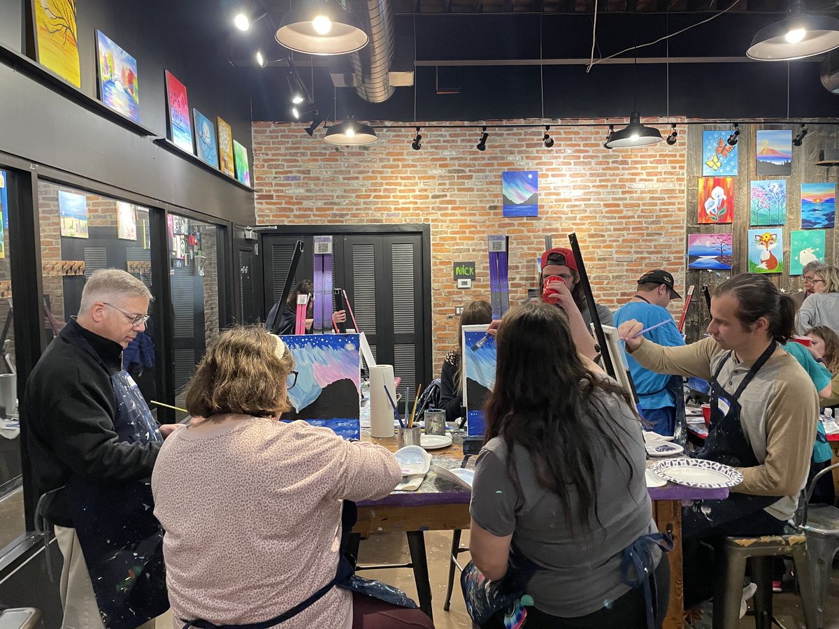 AutismComm's tweet image. We had an absolute blast at our April Club AC event at Muse Paintbar last night in Port Jeff! Thanks to all of our members for coming out! For more information on joining Club AC and attending our social events, visit: autismcommunities.org/club-ac/ #autismcommunities #clubac
