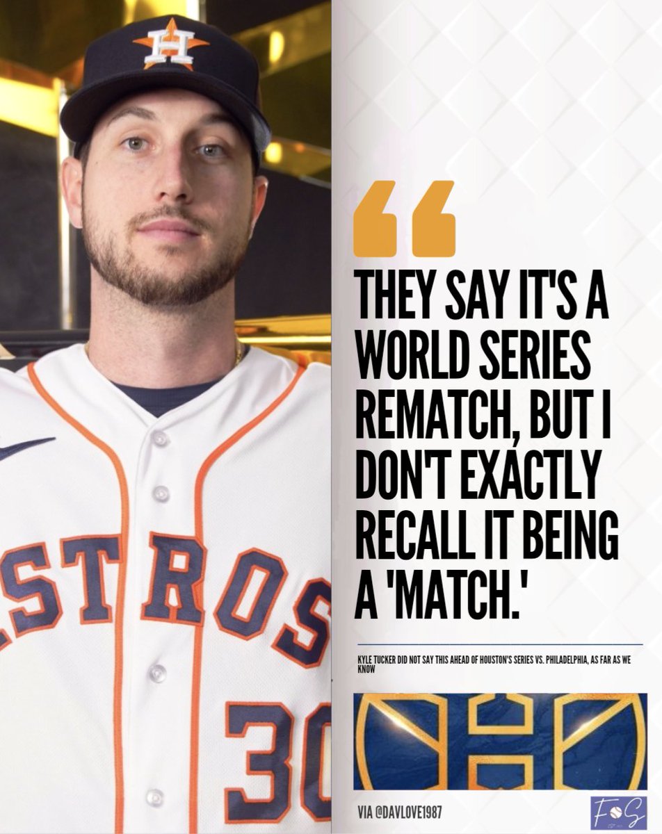 Kyle Tucker has words for Philly ahead of tonight's matchup 👀