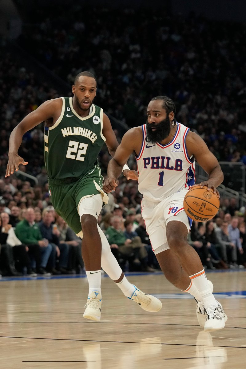 BleacherReport's tweet photo. The Rockets have "addressed the idea" of trading Jalen Green, per @JakeLFischer 

Potential targets for Houston include James Harden and Khris Middleton https://t.co/KThyNRpRcQ