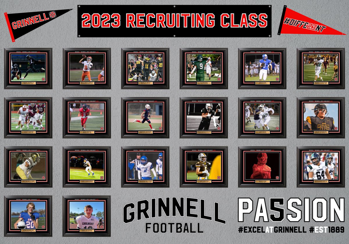 ⚫️🔴⚪️⚪️🔴⚫️
Spring Ball is over &amp; the year is coming to an end! 

As we look forward to next fall we saw it fit to announce this years recruiting class!

#ExcelatGrinnell #DIFFE23NT #PA5SION

Follow along as we introduce our new Pioneers!

⬇️⬇️⬇️