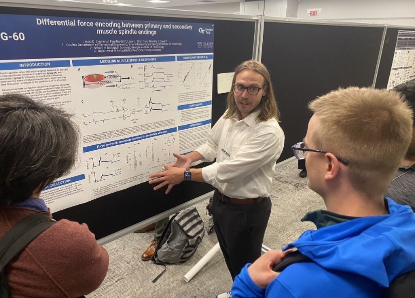 j_dstephens's tweet photo. Had an amazing time discussing my research regarding computational model of proprioceptors at #NCMVic23! Thanks to everyone who stopped by (and if you missed it and are interested feel free to reach out I’m happy to talk your ear off)! https://t.co/eZ06WlmX9b