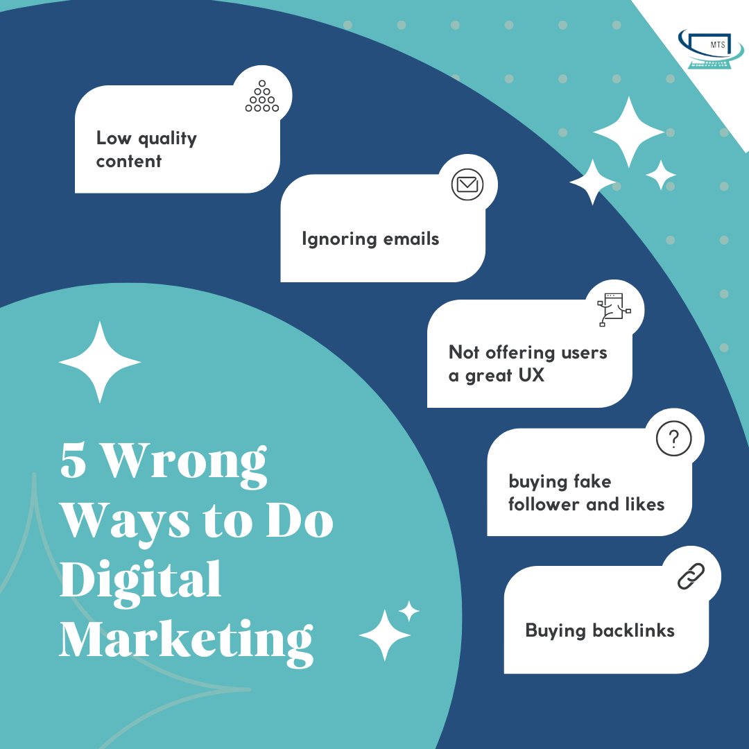 mtsomnitechsols's tweet image. Digital marketing done wrong can do more harm than good. Here are 5 common mistakes you should avoid at all costs! Learn from the past, and pave your path to success with the right strategies. 

For #DigitalMarketing  services, You can email us at consult@mtalhashoukat.com