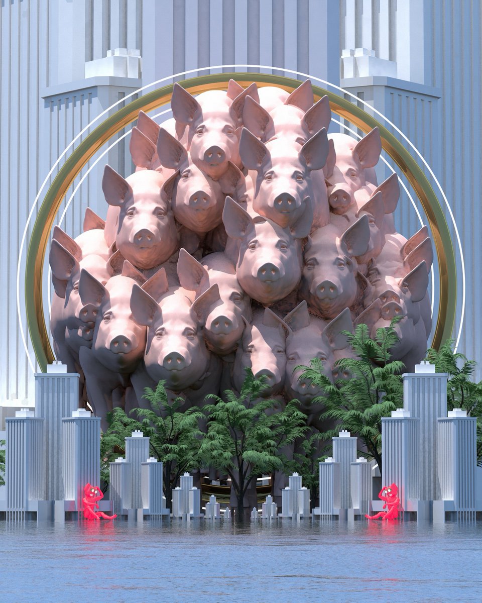 BISQA_'s tweet photo. Pigs on the wing
#bisqa #cinema4d #3d #render #manifestation #beeple #fvckrender #kidmograph #3dart #3dartist #digitalart #nft #nftartist #nftcommunity #nftcollector #knownorigin #opensea #GM #PinkFloyd #pigsonthewing #animals https://t.co/MYqW6M701Q