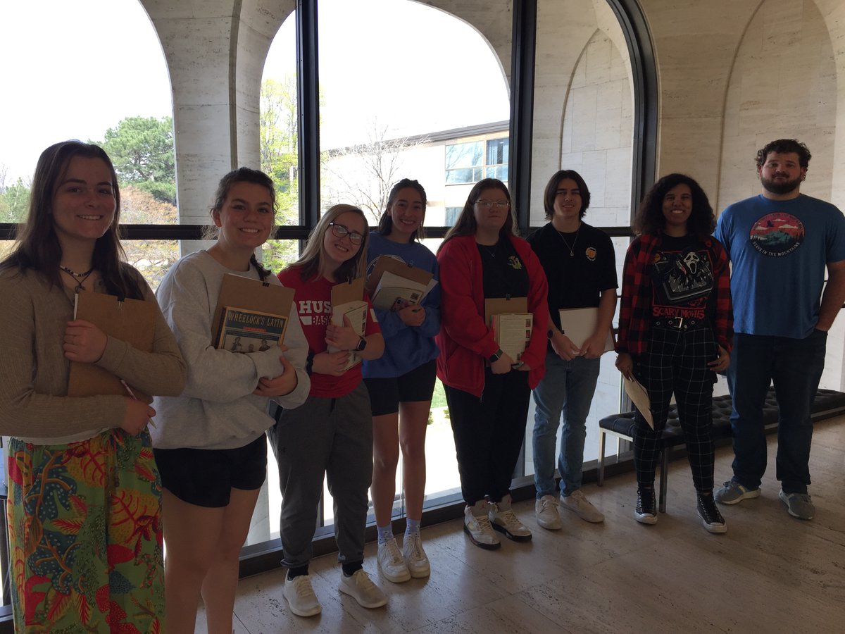 Dr. Palmer's Latin class visited @SheldonMuseum of Art for a tour and Latin scavenger hunt. @unlcas