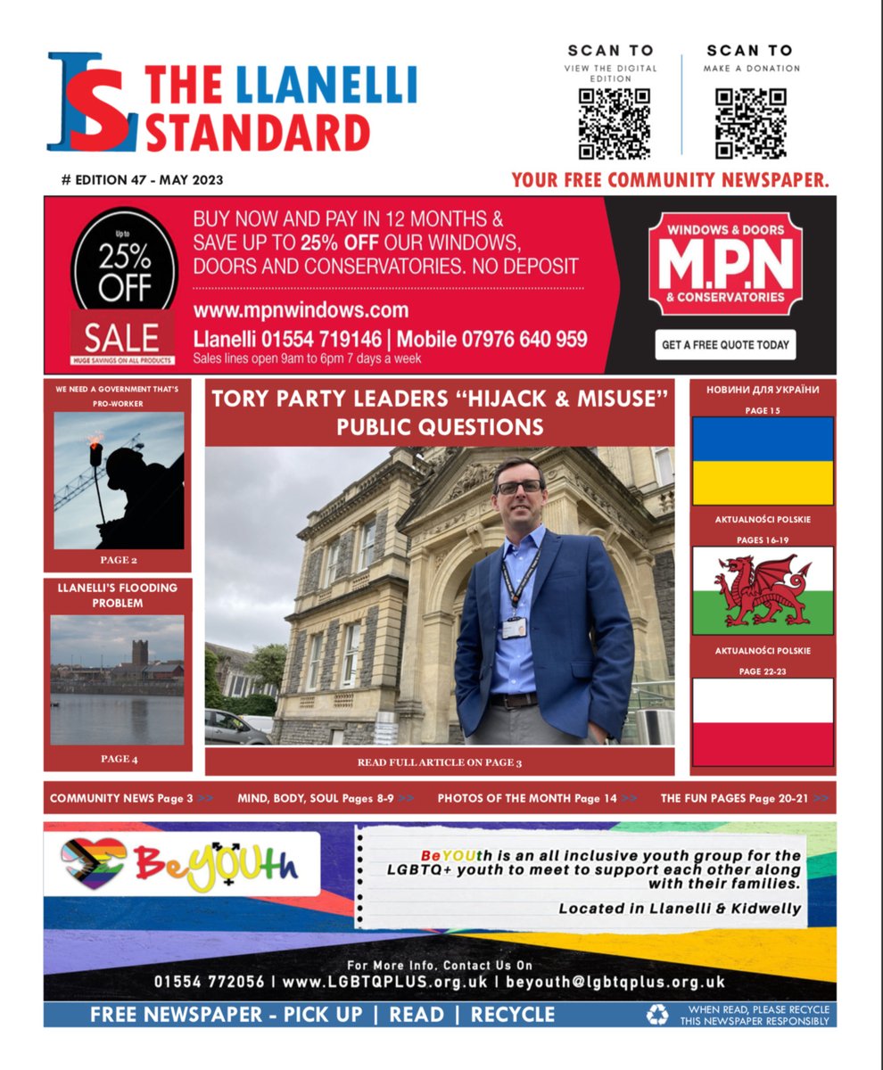 LlanelliStand's tweet photo. The May edition of the Llanelli Standard is out!
Collect the paper whilst picking up your shopping from Asda, Morrison's or Coop stores.
#llanellistandard #redbrandmedia #freecommunitynewspaper #honestadvertising #llanelli #pontyates #burryport #kidwelly #pontyberem https://t.co/lc4ENmNpLB