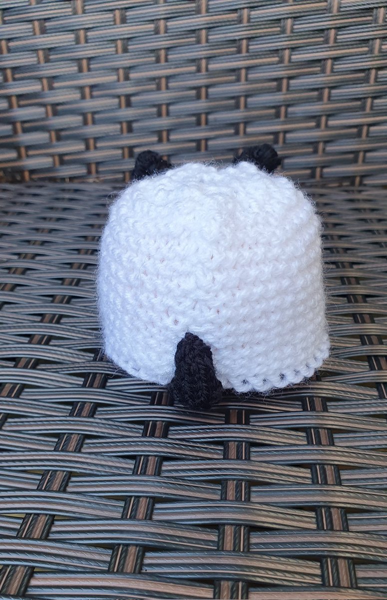 Today's make- my hand knitted Chocolate Orange Lamb cosy..Look at his little tail 🐑❤️