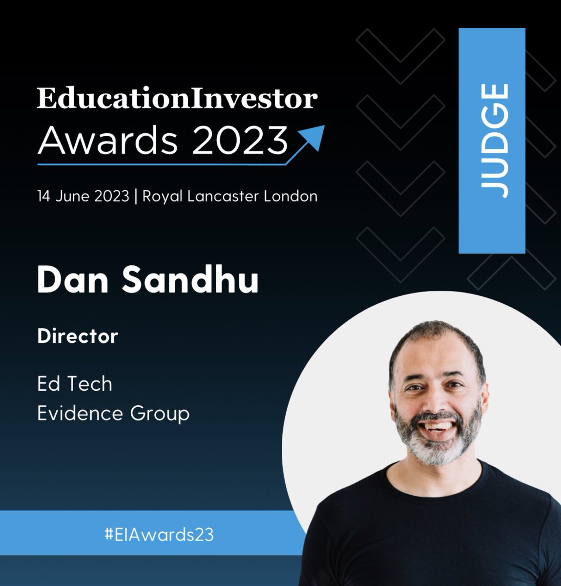 I am delighted to be a judge for this year's #EIAwards23. Looking forward to celebrating with you all and recognising some of the best in the industry.