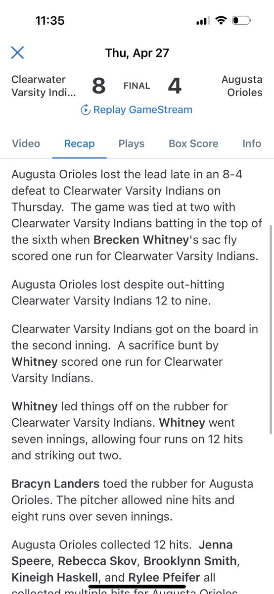 Augusta Softball tweet media