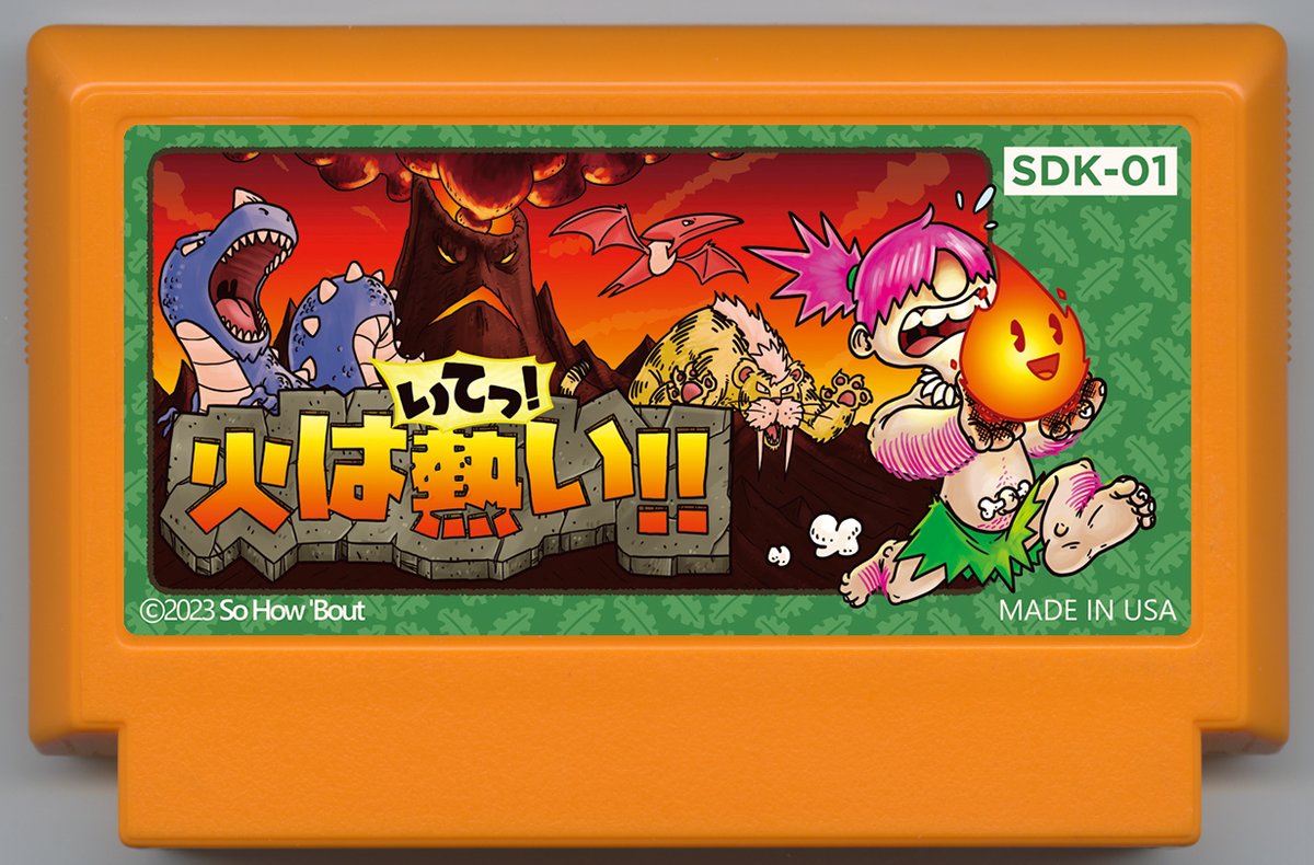 SethKumpf's tweet photo. I'm in this.

Ow! Fire is Hot!!
Flint found Fire but is going to need your help to bring it back to the tribe! Navigate treacherous terrain and avoid powerful prehistoric beasts without dropping Fire and having it go out!

#Famicase #Famicase2023 https://t.co/v2zwLreOKL