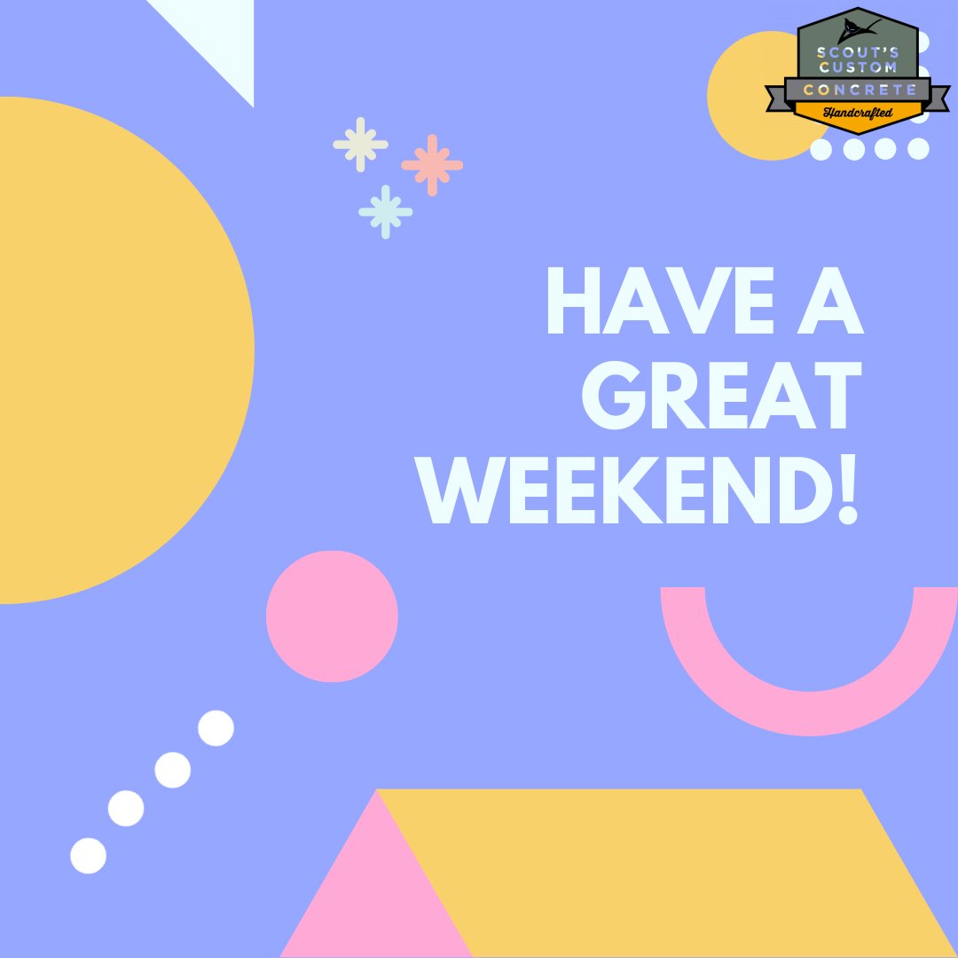 scoutsconcrete's tweet photo. You made it! Have a great weekend! #happyfriday #smile #tgif https://t.co/p3LHzfPcqC