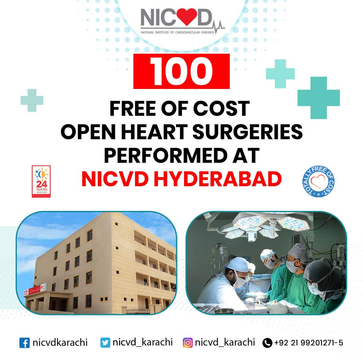 #NICVD Hyderabad performs 100 successful open heart surgeries free of cost! 
#NICVD
#NICVDHyderabad
#SindhHealth
@BBhuttoZardari @AseefaBZ