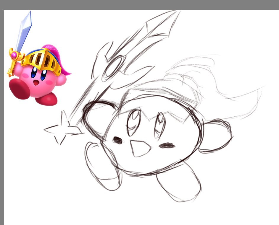 MChips89's tweet photo. You know what. screw it! Heres my first sketches on a new tablet, terribly rough sketches but hey my skills can only go up from here!
my first attempts at #kirby #fanart ? #beginnersart lol https://t.co/t8eOPvPJg8