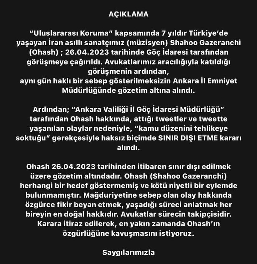 rapertuarcom's tweet photo. Ohash’ın ailesi ve arkadaşlarının konu hakkında yaptığı açıklama. https://t.co/Ca5OF6viJv