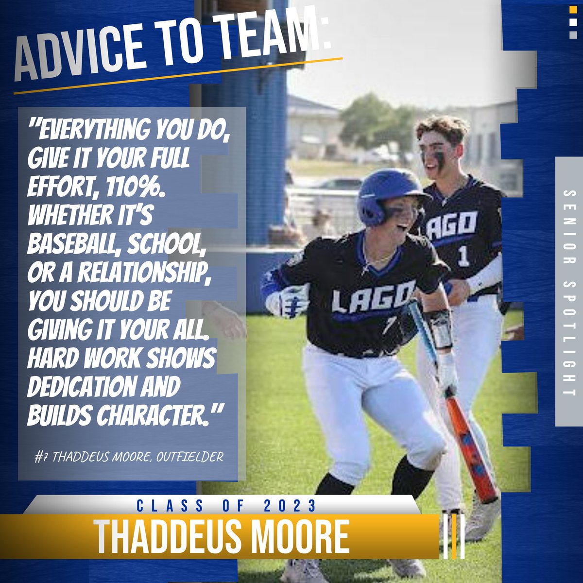 It's Senior Night for baseball, the last home District game. Come out and support Coach Walker and the Vikings as they recognize our senior players this evening between games.

LV VIKINGS vs BURNET BULLDOGS:
JV game at 4:30 pm
Senior acknowledgement at 6:30 pm
Varsity game at 7pm