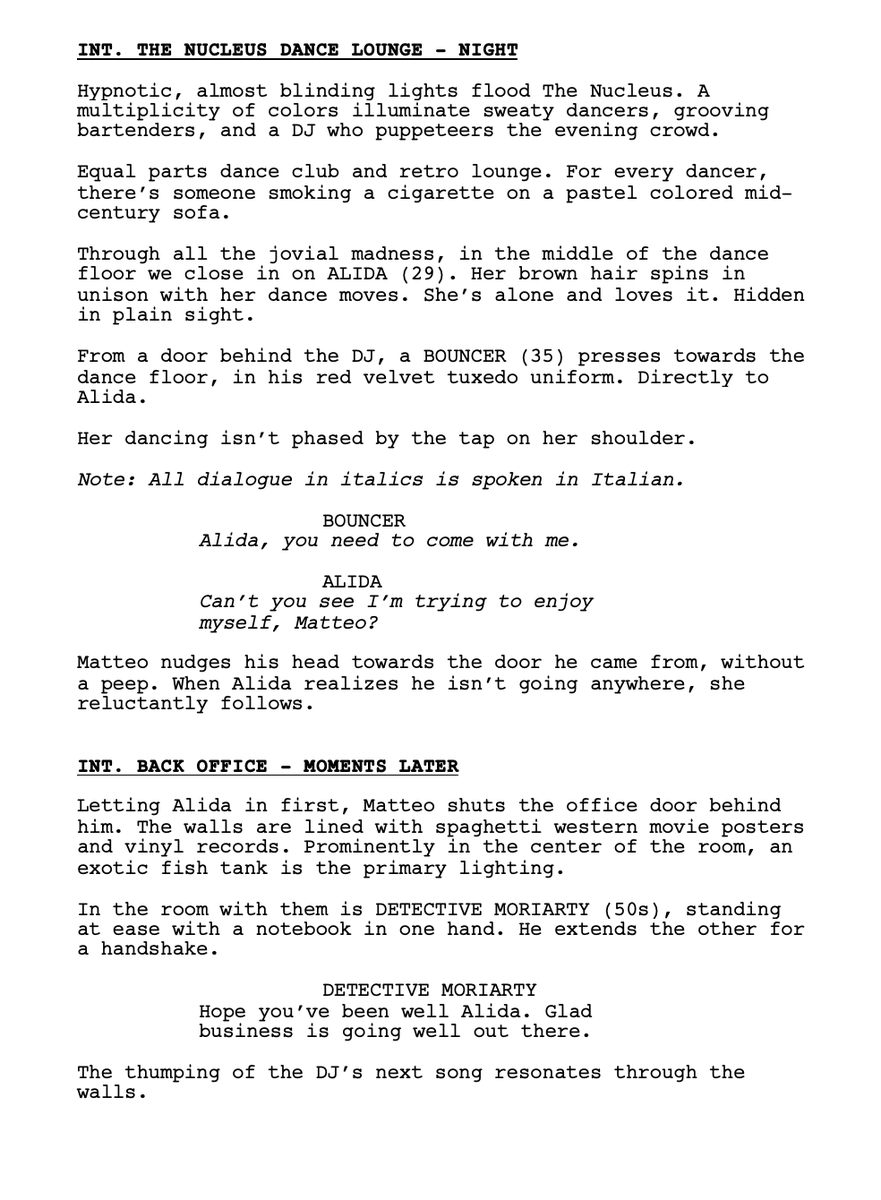Italian disco whodunnit murder mystery pilot! Here's the first page of REDLIGHT FM. 

Who killed Sergio Sound?  

#1stPageFriday / #FirstPageFriday