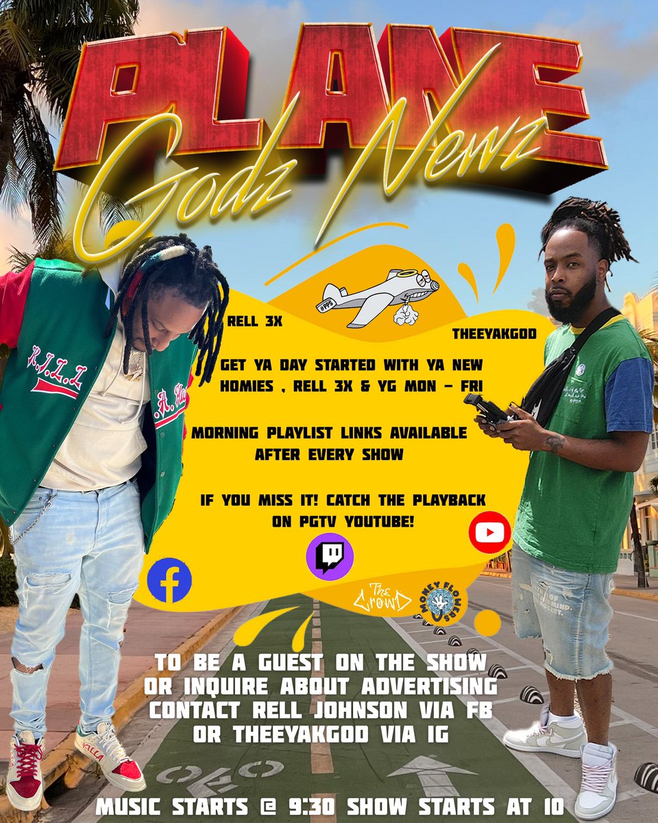 EternalHeart_Mf's tweet photo. https://t.co/6wI0xtDoDw || #Facebook stream 

https://t.co/GnlaKo92kK  || #Youtube Stream 

https://t.co/wovStNzdbQ || #Twitch stream 

Me &amp; Unc @mistaJMFC back at it Monday - Friday 🗣️ sponsored by @MFStreetwear &amp; @CrowdShyt 🔥 music start at 9:30am show start at 10am https://t.co/usqQRRL0eP