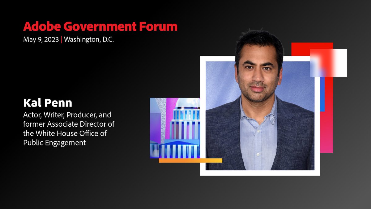 AdobeExpCloud: Mark your calendar for a fantastic event. Join the #AdobeGovForum on May 9 at the @kencen in Washington, D.C., featuring Kal Penn, actor, writer, producer, and former associate director of the White House Office of Public Engagement. Regis…