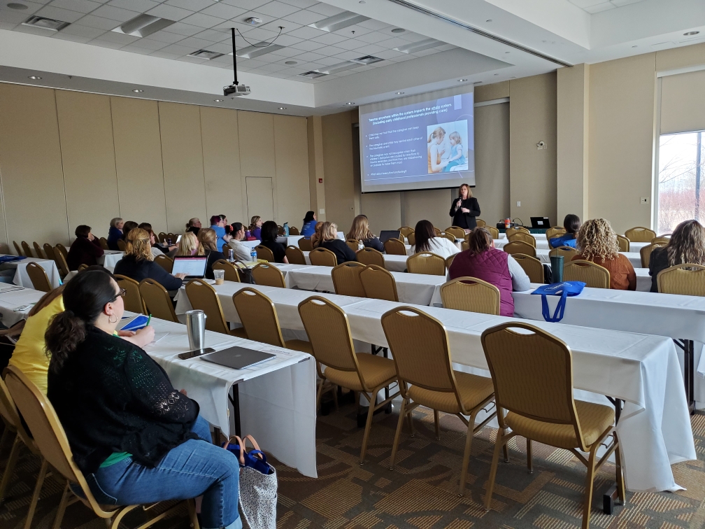 MNCOE11's tweet photo. Jessica Niemi facilitating a session about trauma informed relationships. #MNCoE https://t.co/ynYnNWwrDT