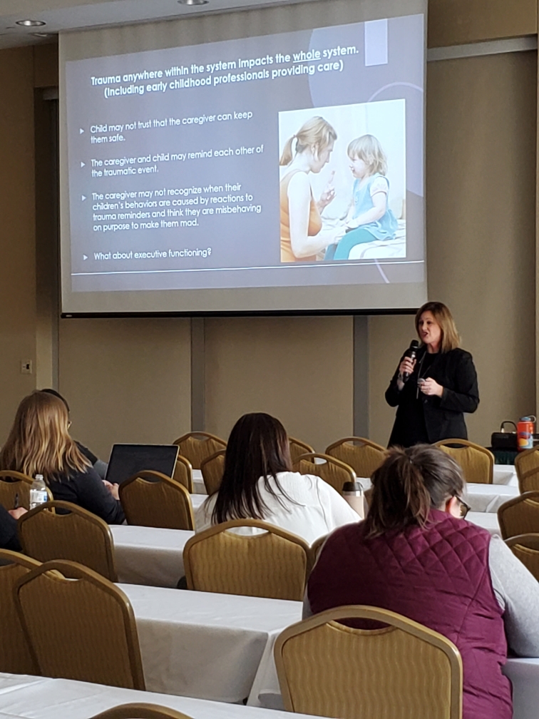 MNCOE11's tweet photo. Jessica Niemi facilitating a session about trauma informed relationships. #MNCoE https://t.co/ynYnNWwrDT