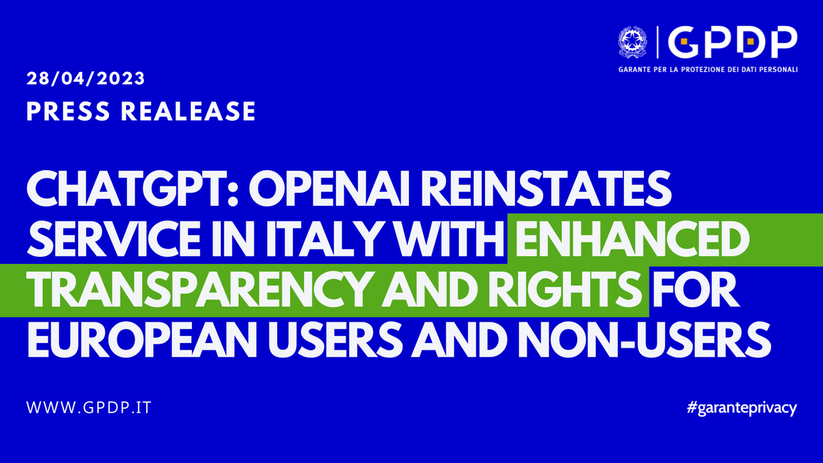Garante Privacy tweet media