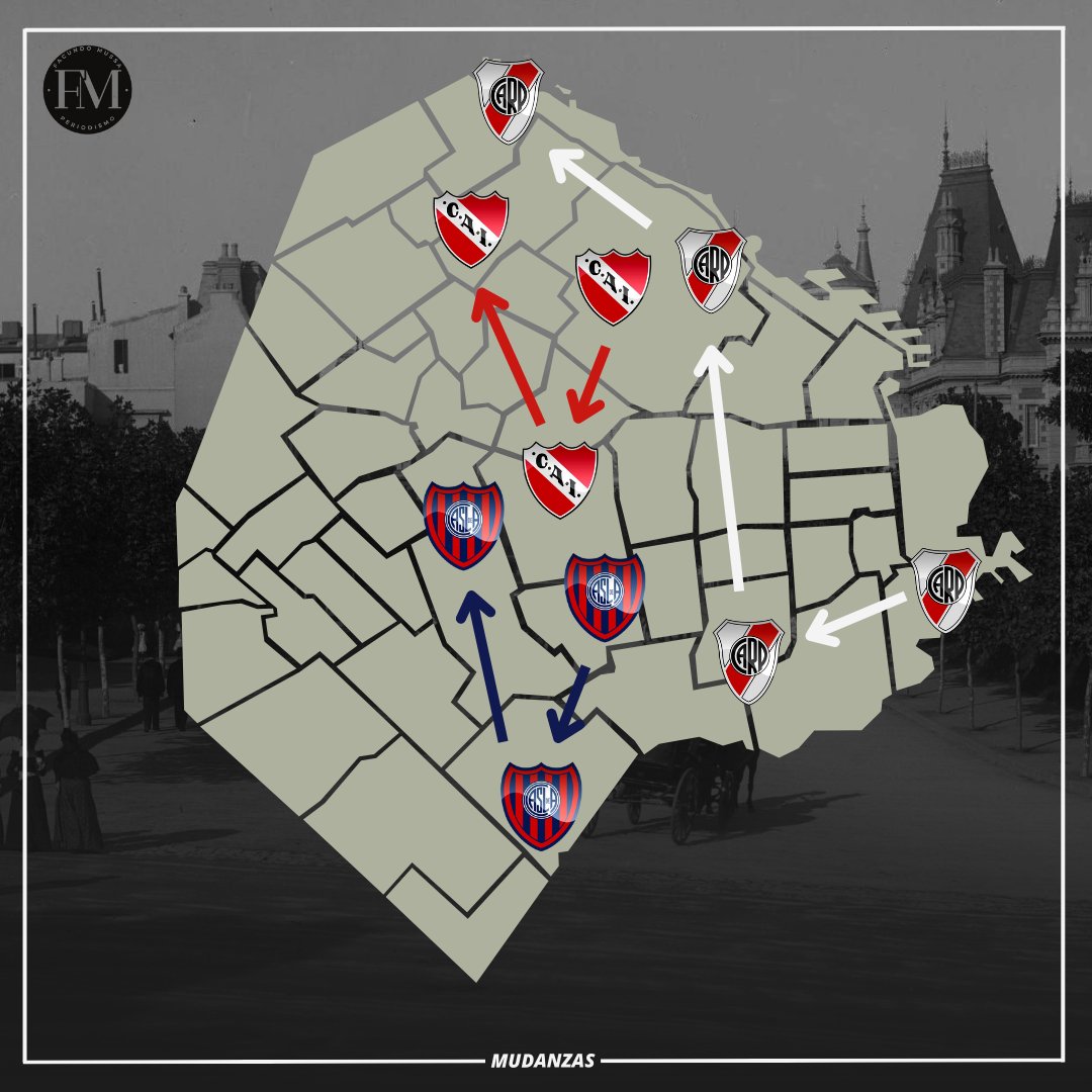 🇦🇷 𝙈𝙪𝙙𝙖𝙣𝙯𝙖𝙨 𝙙𝙚 𝙡𝙤𝙨 𝙘𝙡𝙪𝙗𝙚𝙨 𝙖𝙧𝙜𝙚𝙣𝙩𝙞𝙣𝙤𝙨
Los hinchas están acostumbrados a que su club este en el mismo lugar hace años, pero en el pasado la realidad era distinta. Los clubes sufrieron muchas mudanzas antes de encontrar su sitio.
𝘼𝙗𝙧𝙤 𝙝𝙞𝙡𝙤...✍️🏻